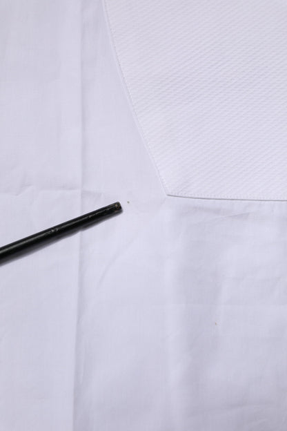 Dolce & Gabbana White Bib Cotton Poplin GOLD Formal Shirt