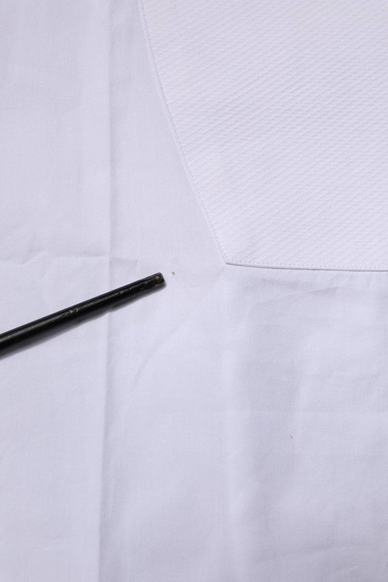 Chemise habillée blanche en popeline de coton à col montant de Dolce &amp; Gabbana, dorée.
