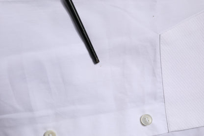 Dolce & Gabbana White Bib Cotton Poplin GOLD Formal Shirt