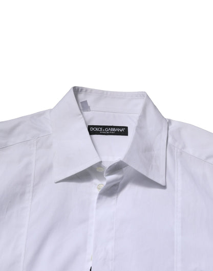 Dolce & Gabbana White Cotton Short Sleeves Dress Formal Shirt