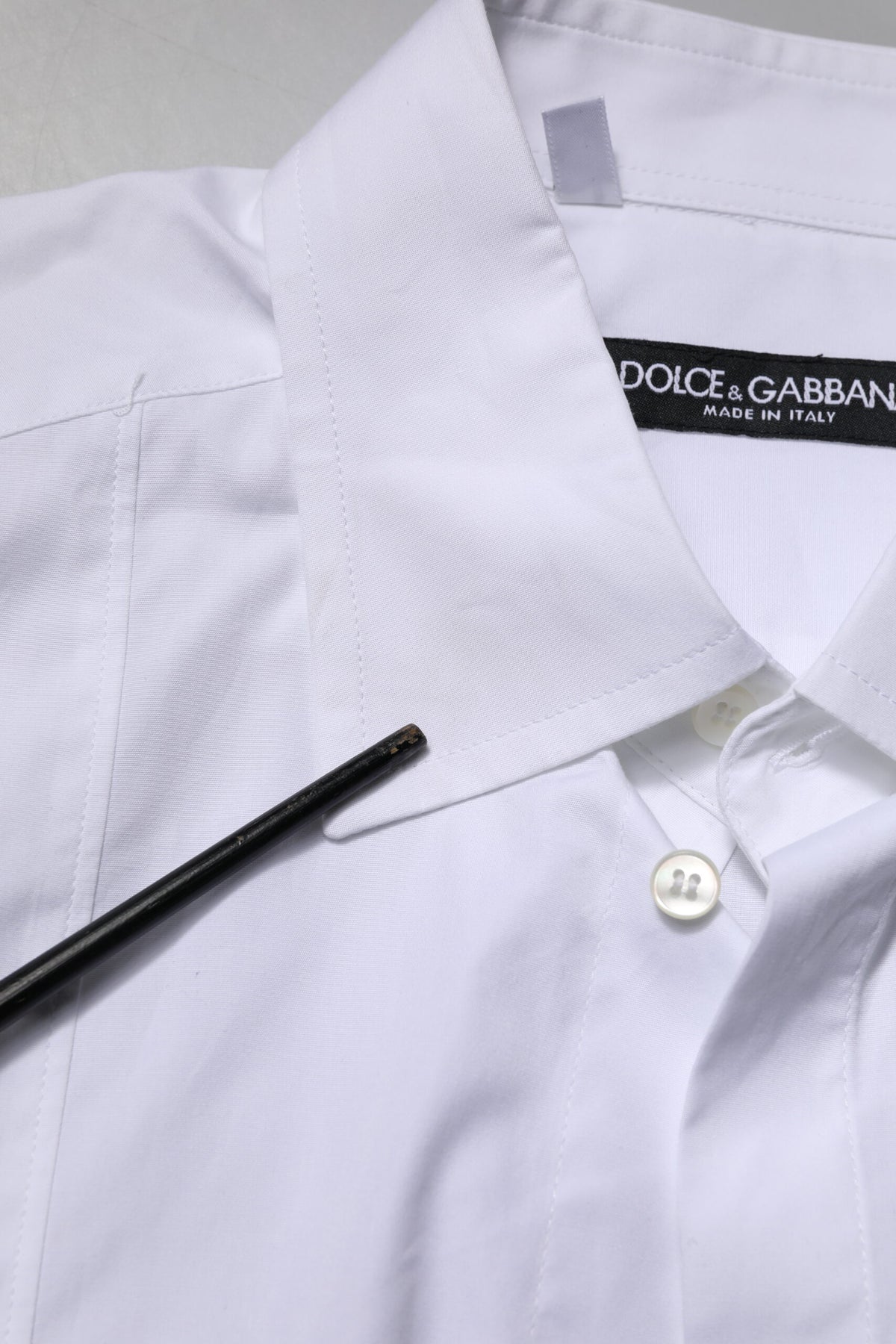 Chemise habillée blanche en coton à manches courtes Dolce &amp; Gabbana