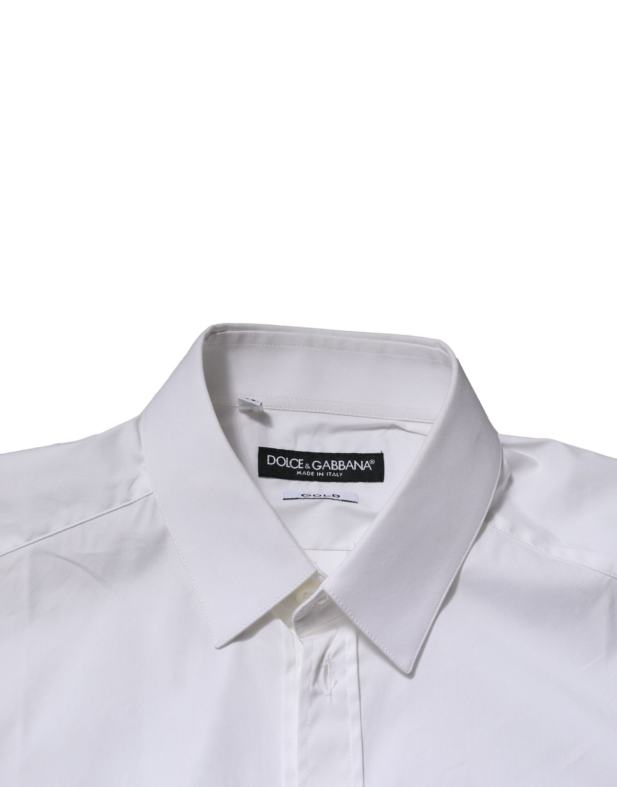 Chemise habillée à manches longues dorée et blanche Dolce &amp; Gabbana