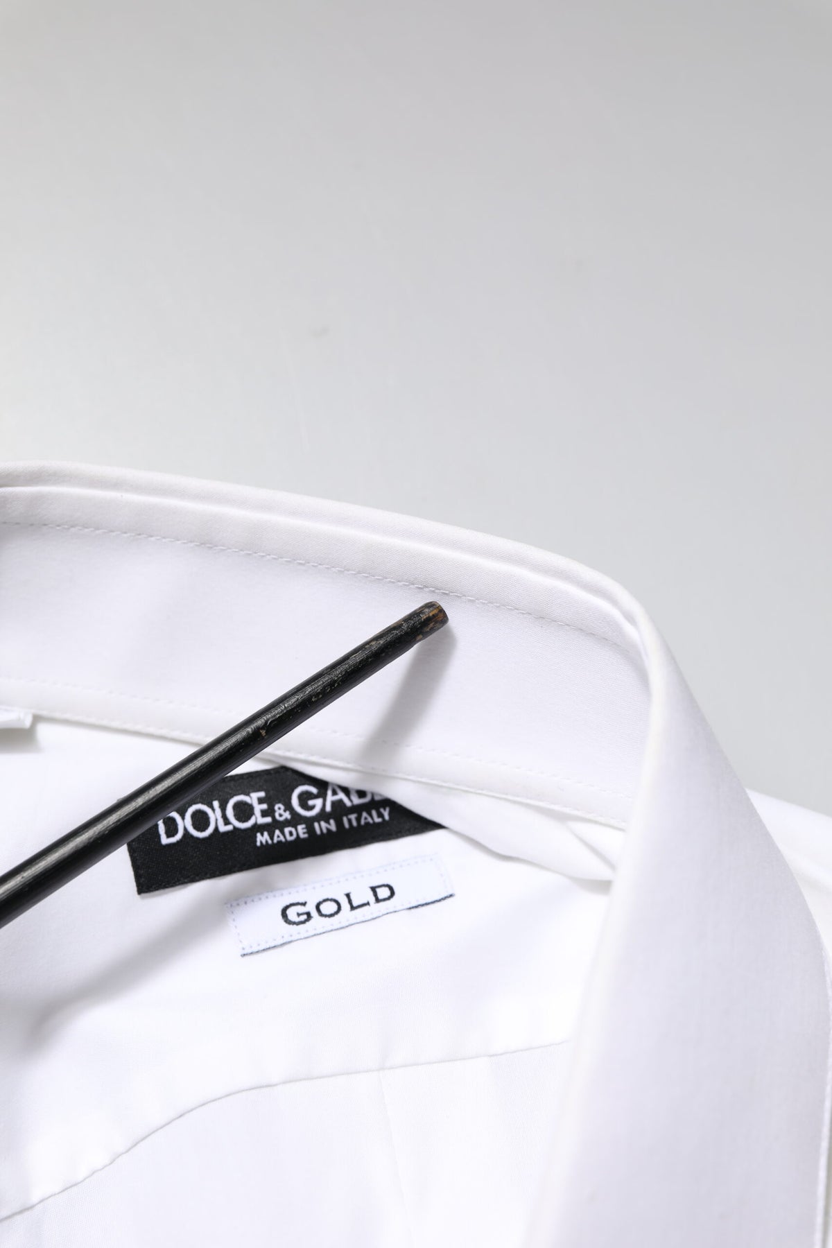 Chemise habillée à manches longues dorée et blanche Dolce &amp; Gabbana