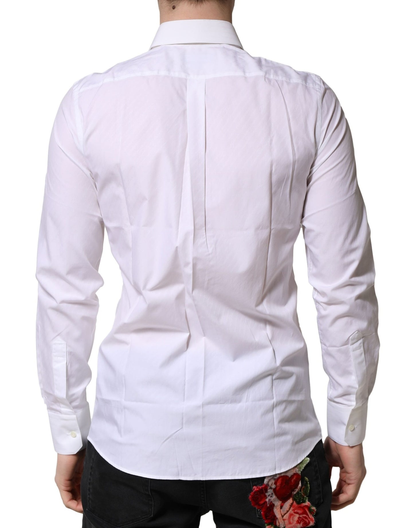 Dolce & Gabbana White MARTINI Long Sleeves Dress Formal Shirt