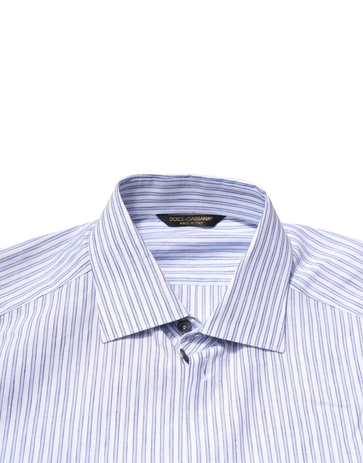 Chemise habillée en coton rayée blanche et bleue de Dolce &amp; Gabbana