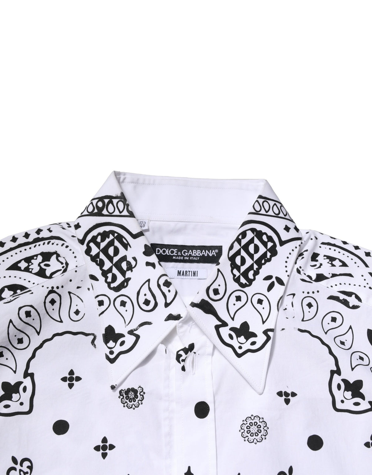 Chemise habillée blanche à imprimé bandana MARTINI de Dolce &amp; Gabbana