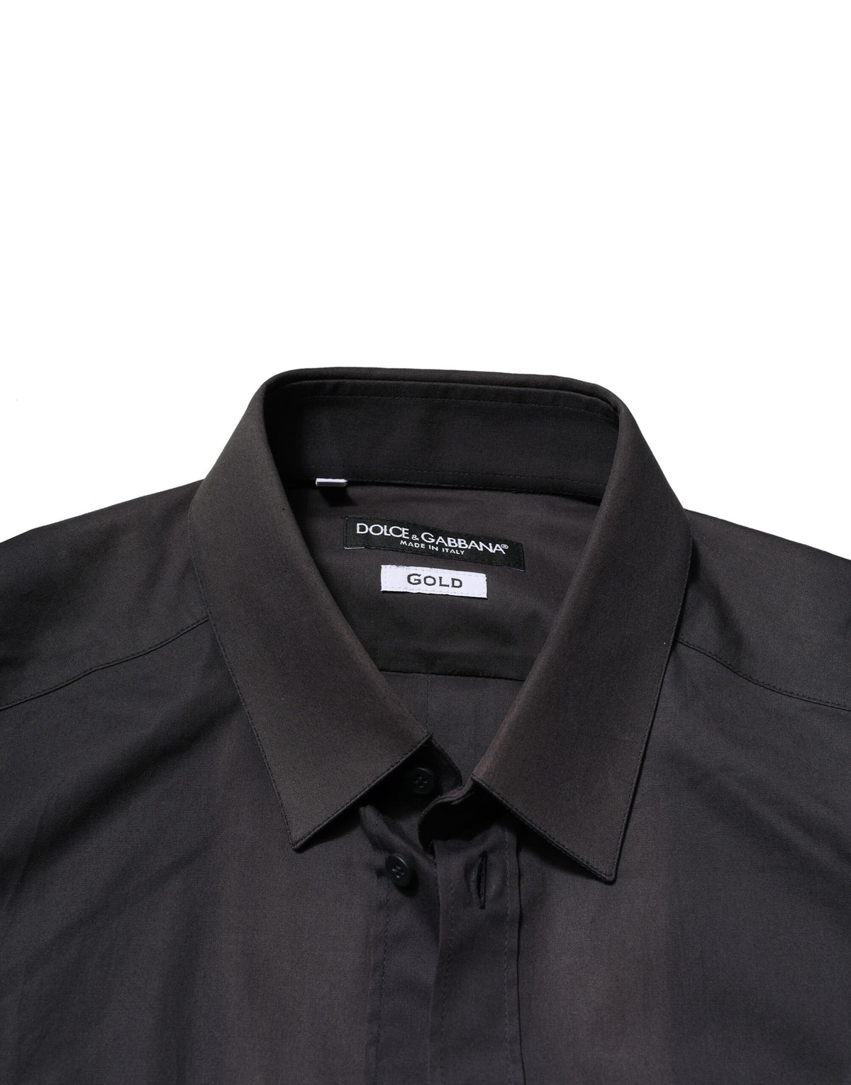 Chemise habillée à manches longues en coton bleu doré de Dolce &amp; Gabbana