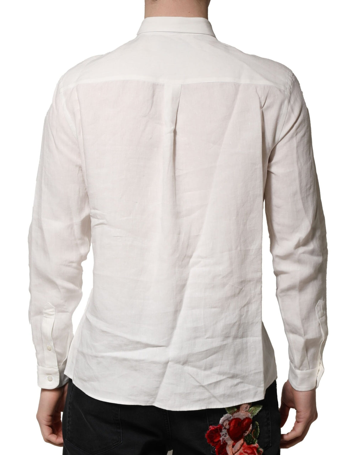Chemise habillée blanche Dolce &amp; Gabbana, ornée de la couronne DG.