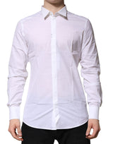 Chemise habillée à manches longues en coton blanc doré de Dolce &amp; Gabbana