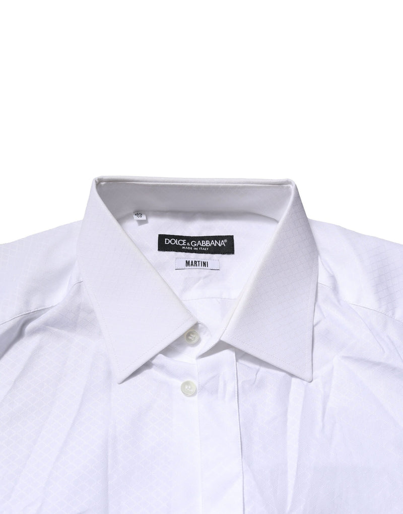 Dolce & Gabbana White MARTINI Long Sleeves Men Formal Shirt
