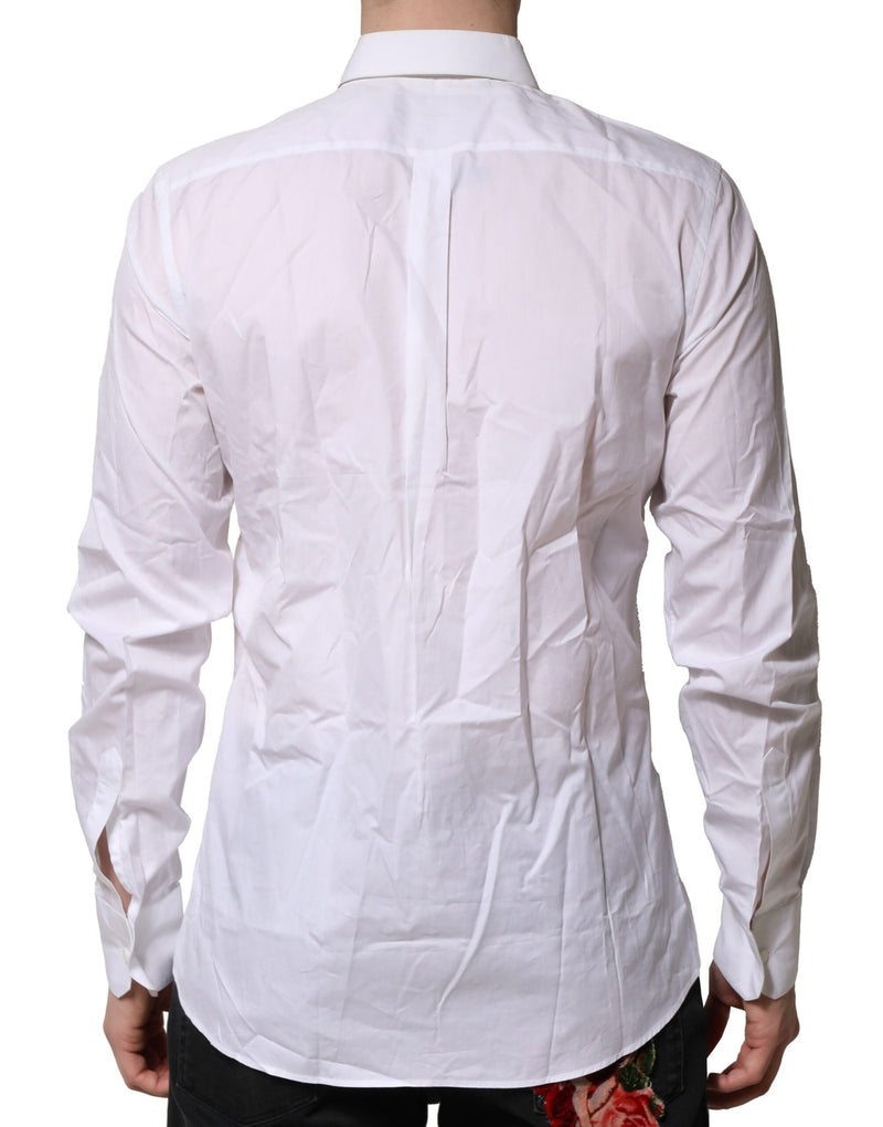 Chemise habillée blanche en coton à volants de Dolce &amp; Gabbana