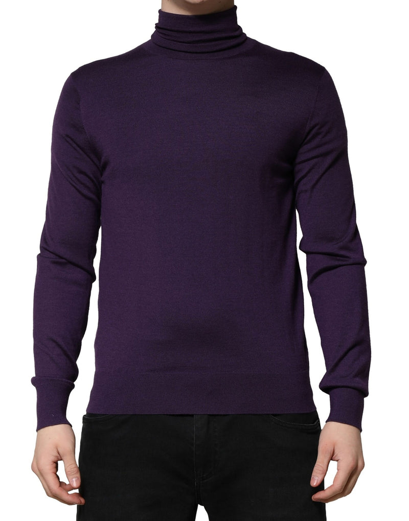 Pull col montant en cachemire violet de Dolce &amp; Gabbana