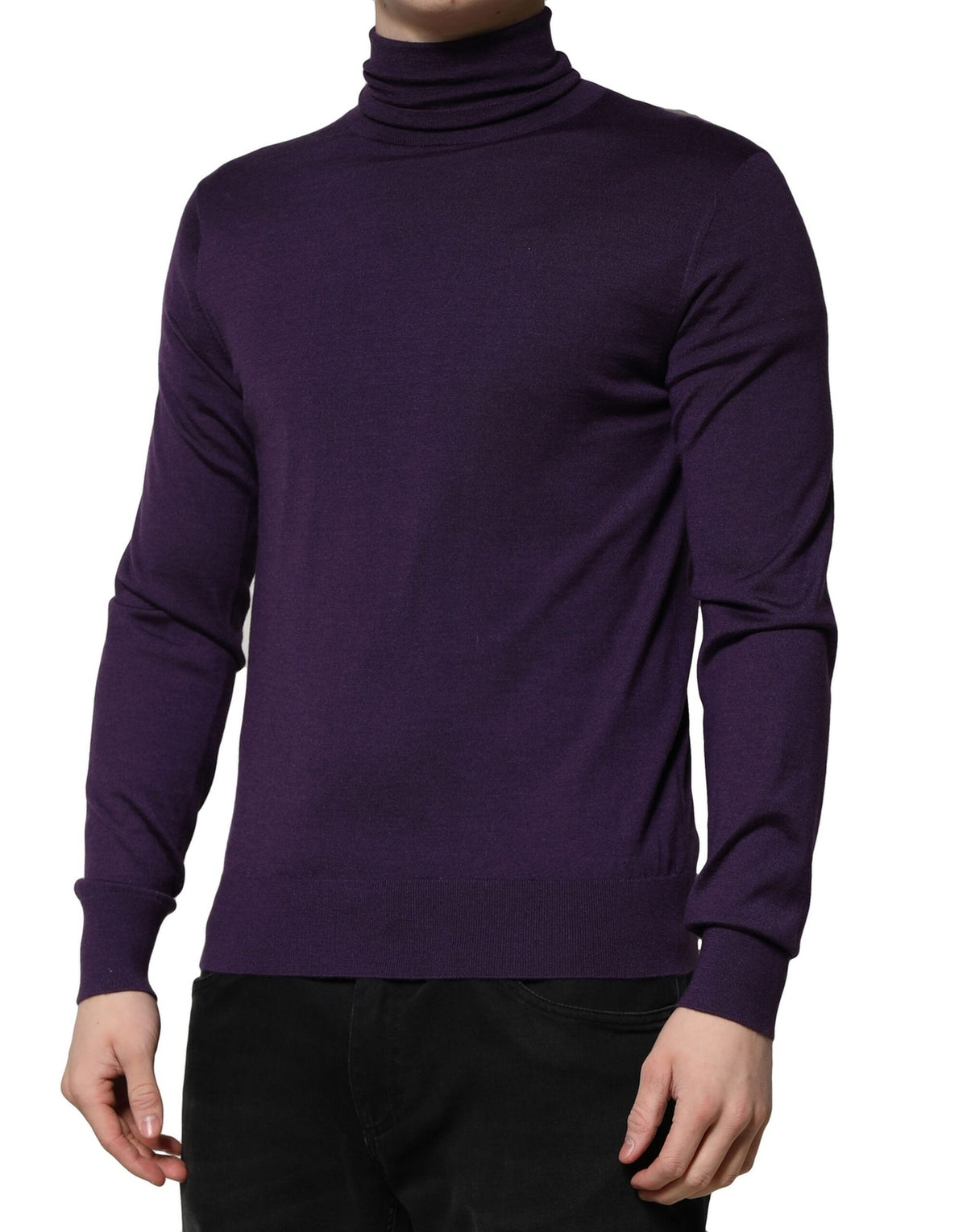 Pull col montant en cachemire violet de Dolce &amp; Gabbana