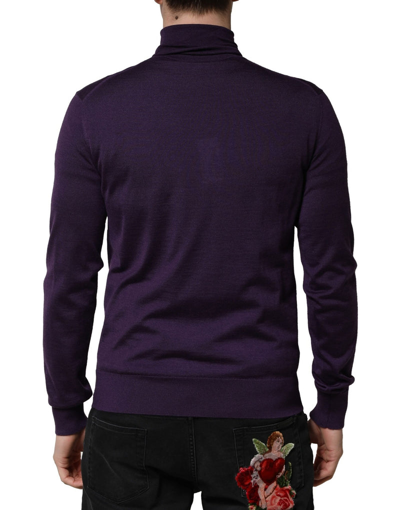Pull col montant en cachemire violet de Dolce &amp; Gabbana