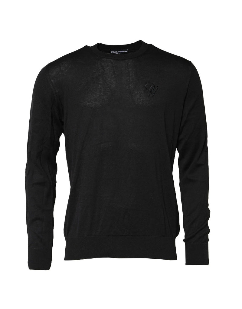 Pull en coton noir avec logo DG pour homme de Dolce &amp; Gabbana