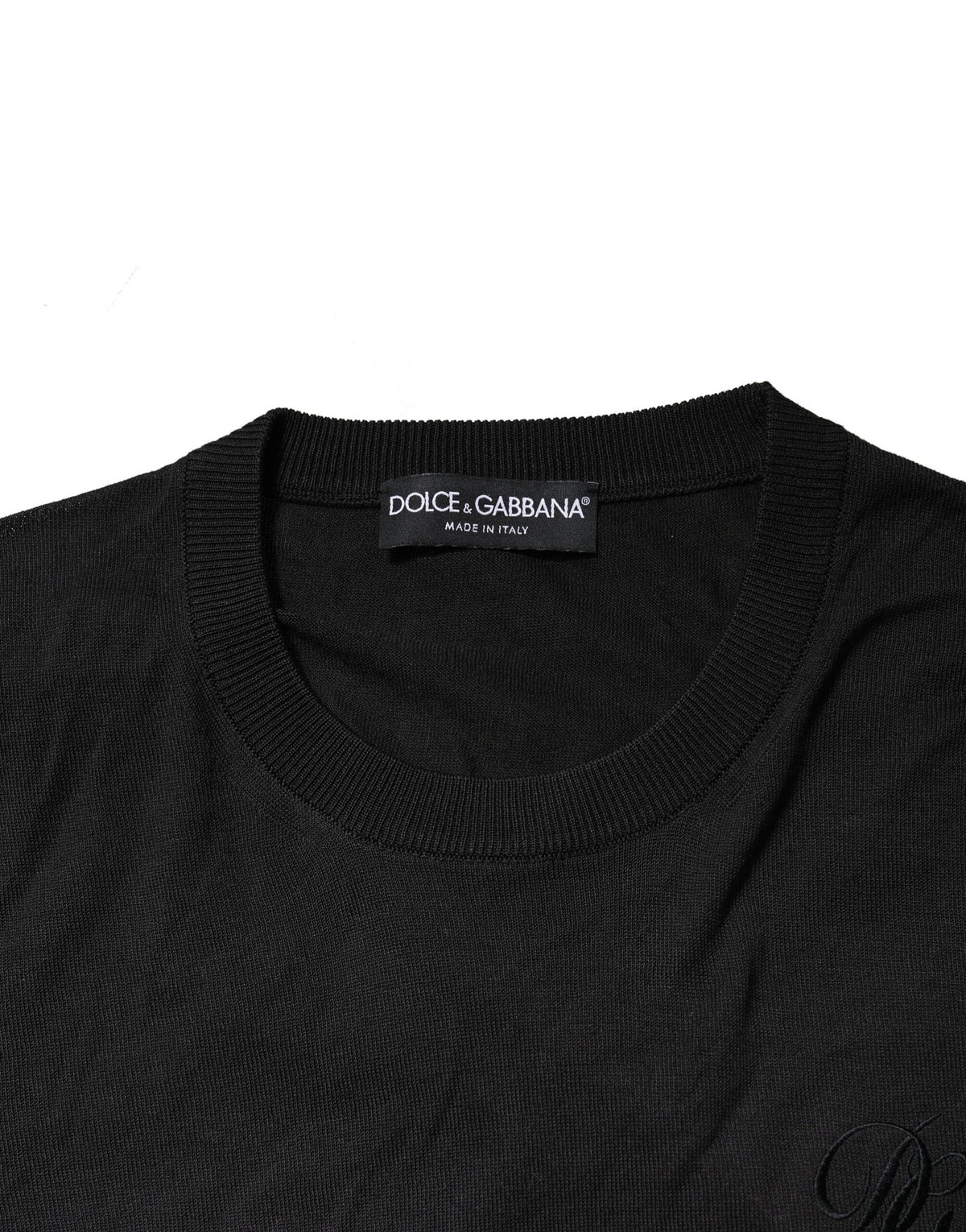 Pull en coton noir avec logo DG pour homme de Dolce &amp; Gabbana