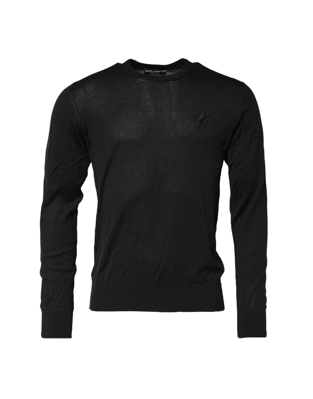 Sweat-shirt en coton gris foncé avec logo DG de Dolce &amp; Gabbana