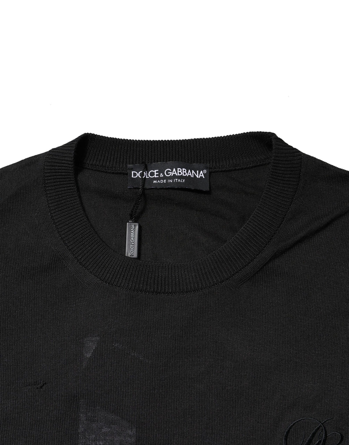Sweat-shirt en coton gris foncé avec logo DG de Dolce &amp; Gabbana