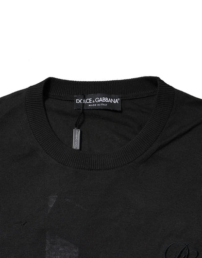 Dolce & Gabbana Dark Gray Cotton DG Logo Sweatshirt Sweater