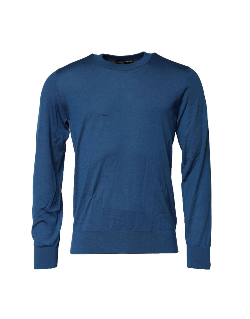Pull en cachemire bleu à col rond Dolce &amp; Gabbana