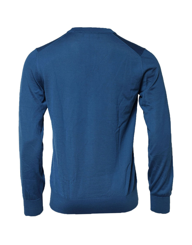 Pull en cachemire bleu à col rond Dolce &amp; Gabbana