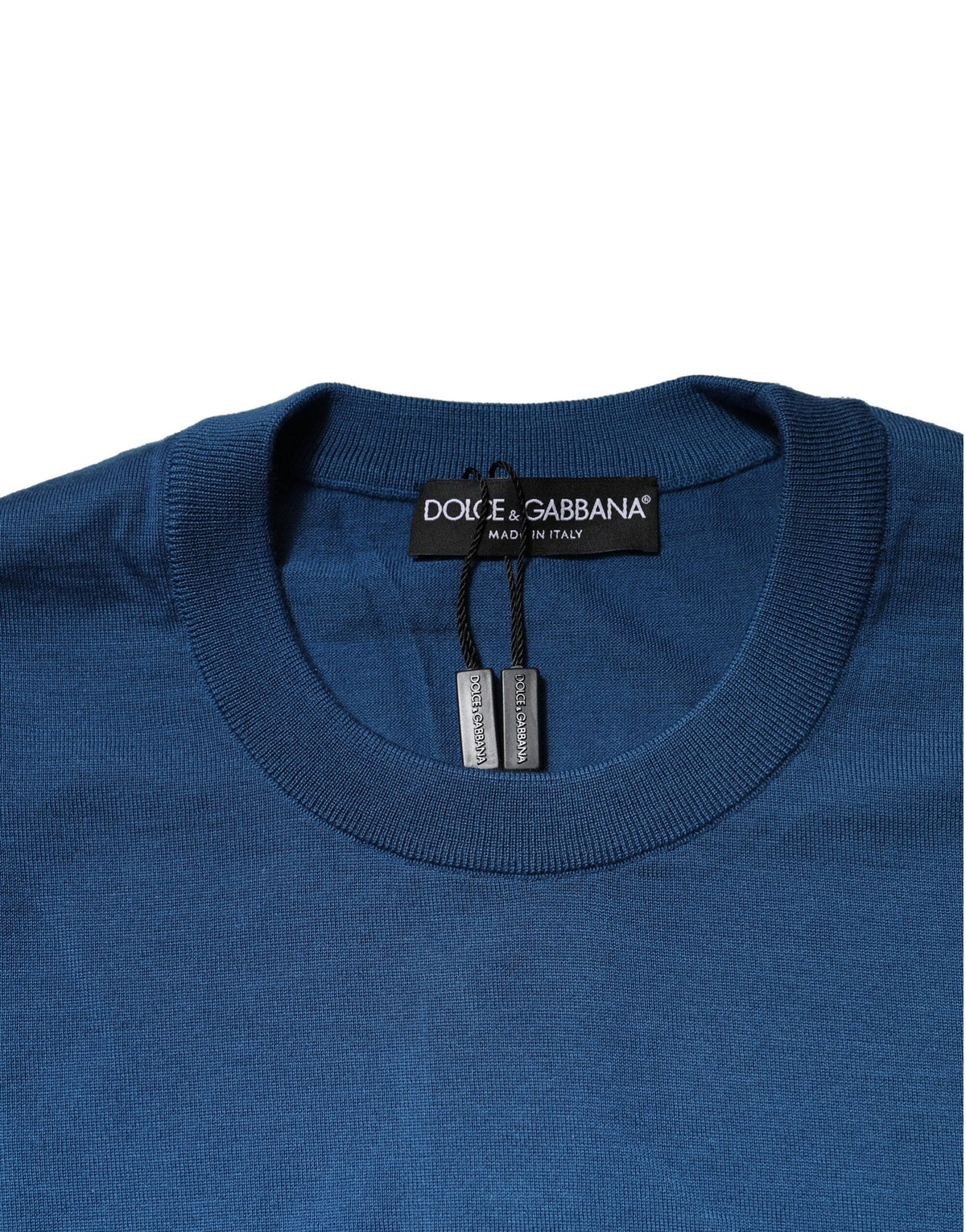 Pull en cachemire bleu à col rond Dolce &amp; Gabbana