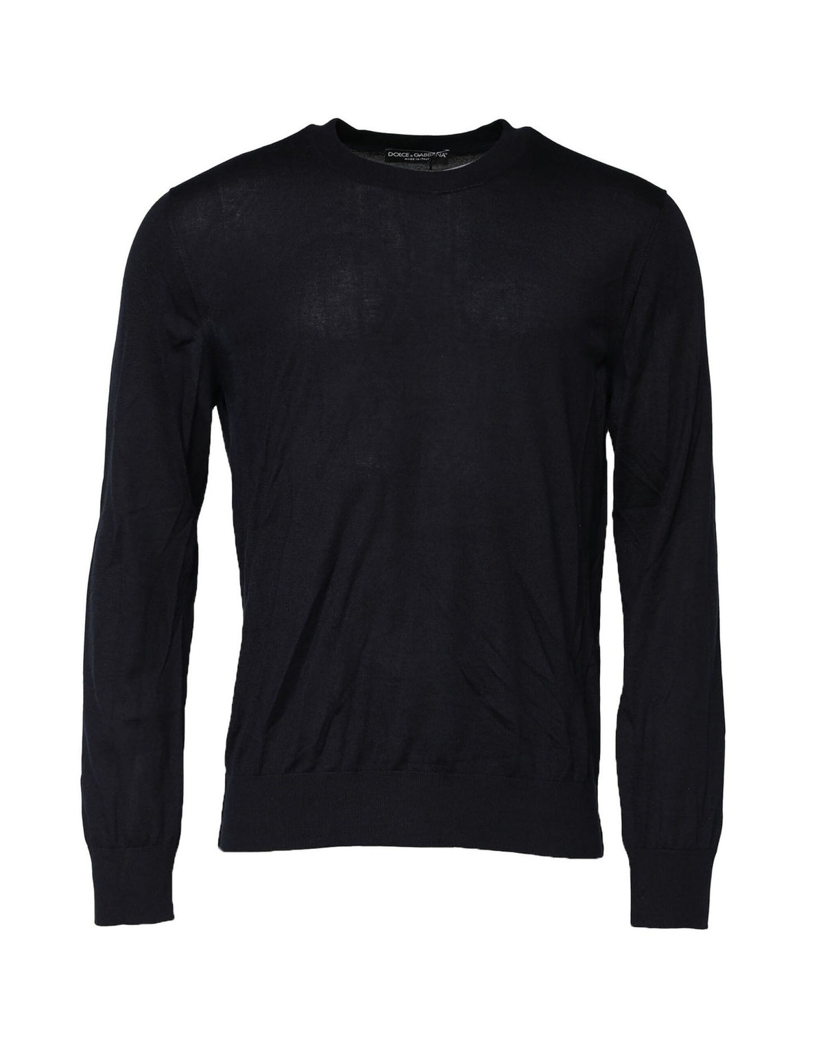 Pull en tricot à manches longues et col rond noir de Dolce &amp; Gabbana