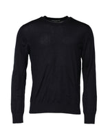 Pull en tricot à manches longues et col rond noir de Dolce &amp; Gabbana
