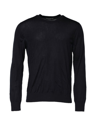 Dolce &amp; Gabbana zwarte trui met lange mouwen en ronde hals.