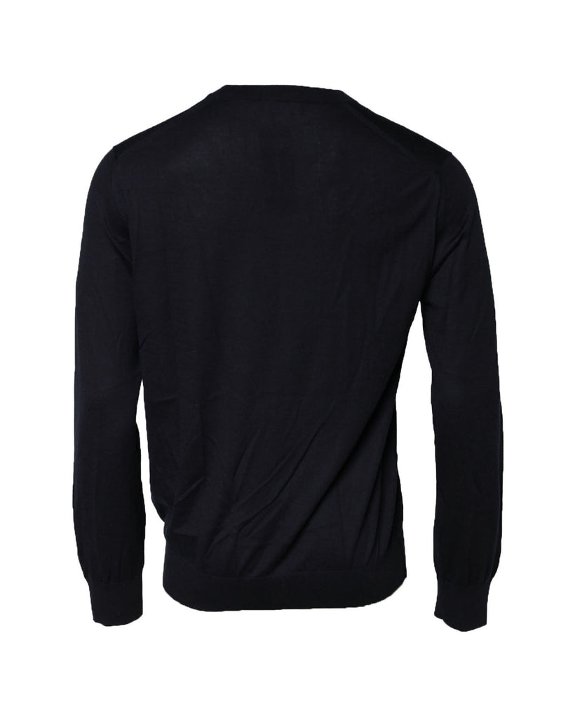 Pull en tricot à manches longues et col rond noir de Dolce &amp; Gabbana