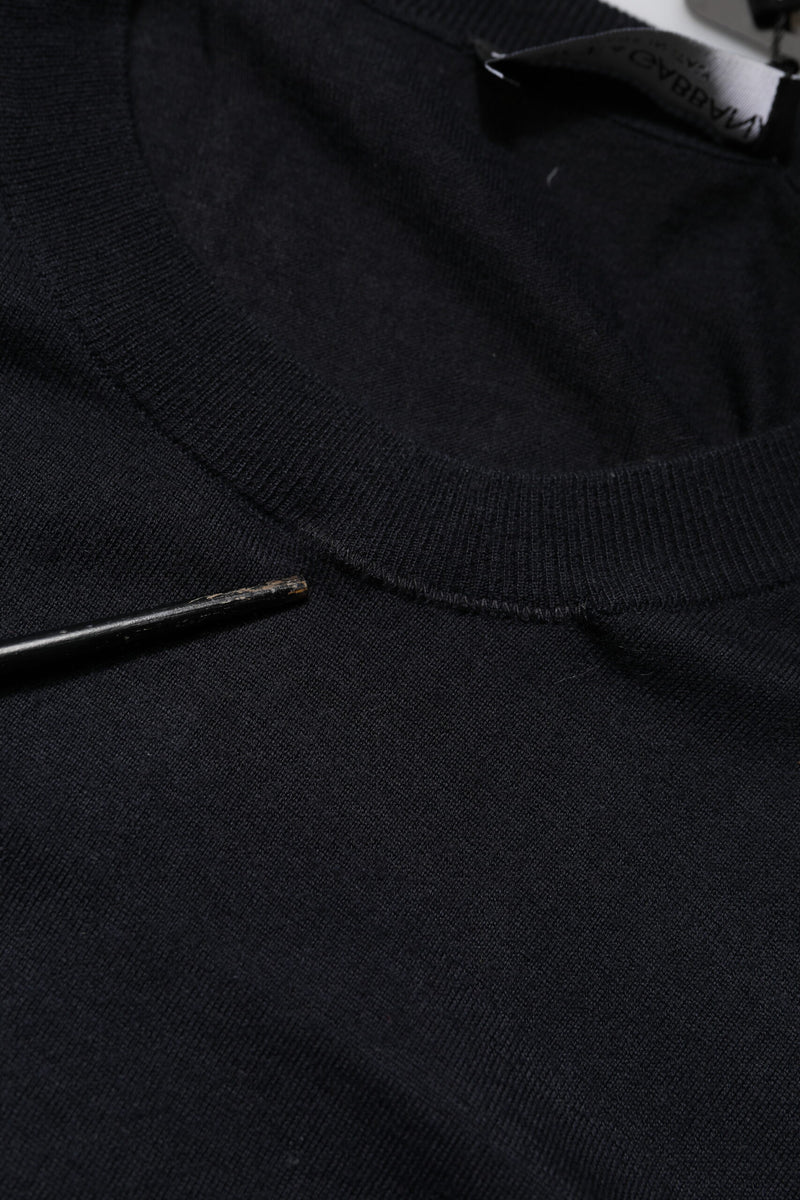 Pull en tricot à manches longues et col rond noir de Dolce &amp; Gabbana