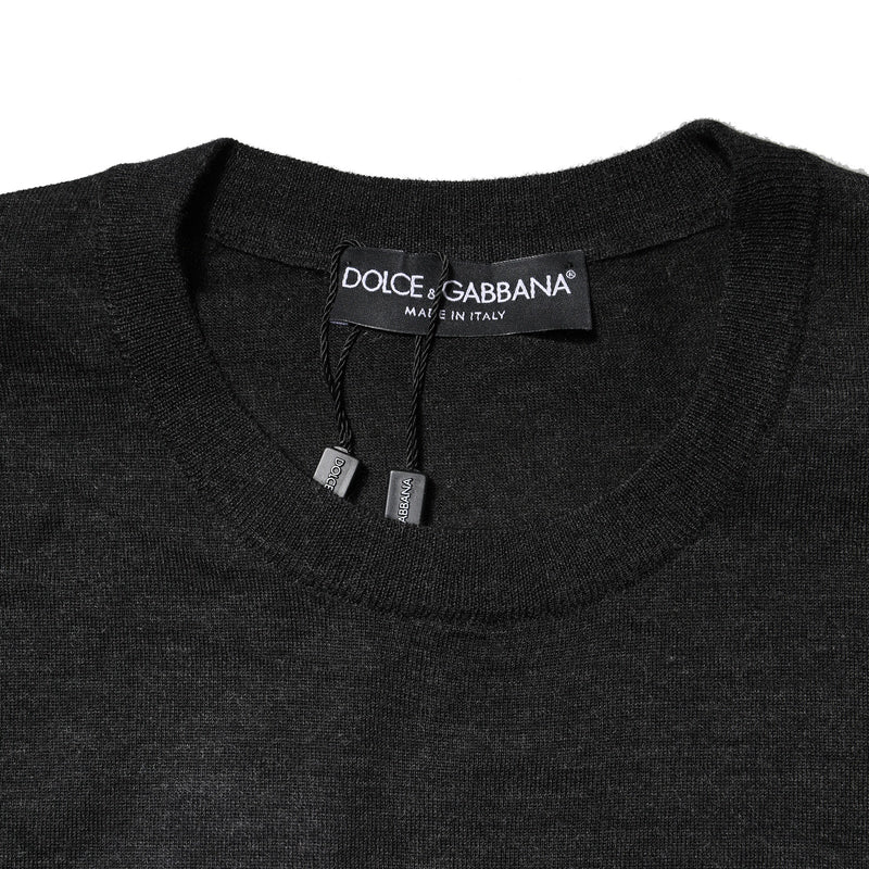 Dolce &amp; Gabbana grijze cashmere crewneck trui/sweater