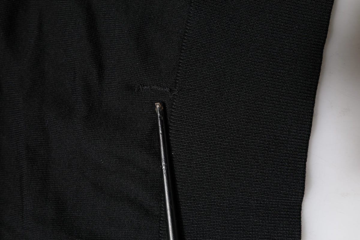 Pull en tricot noir à manches longues et col rond de Dolce &amp; Gabbana