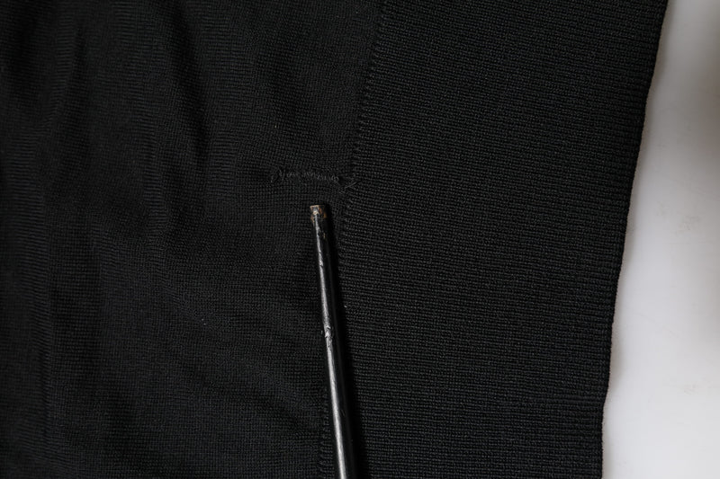 Pull en tricot noir à manches longues et col rond de Dolce &amp; Gabbana