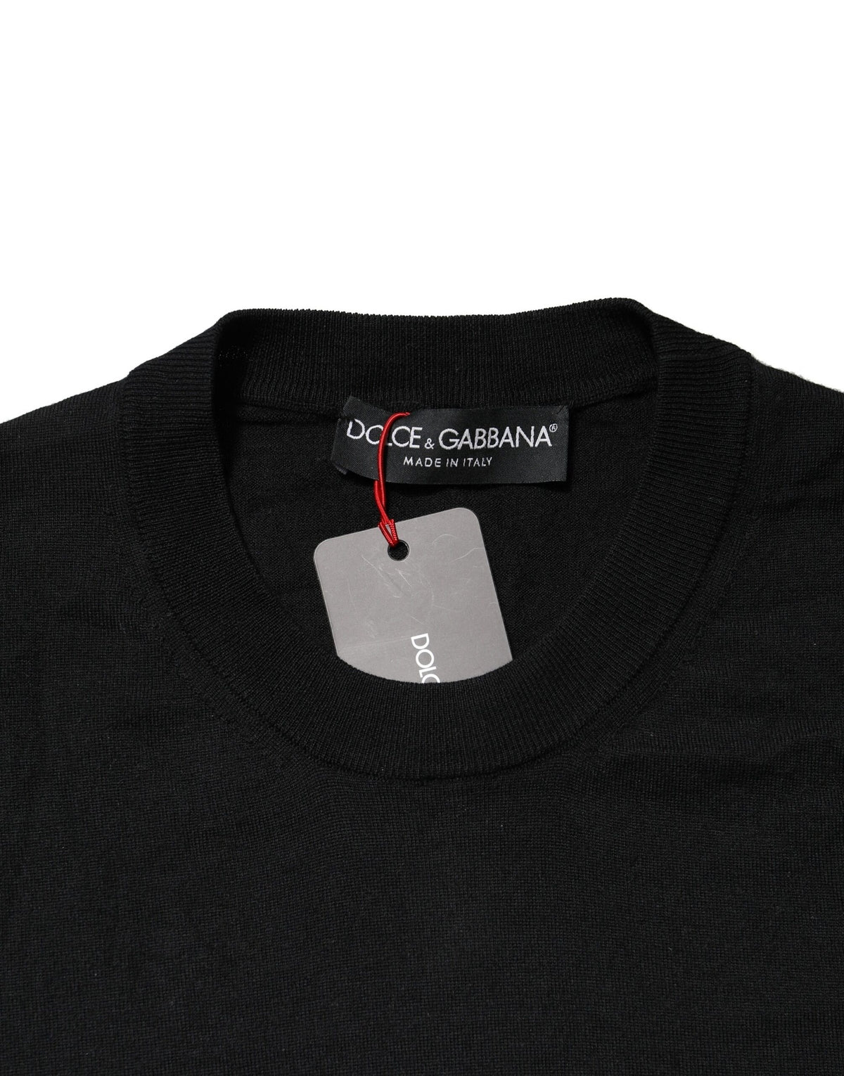 Pull en tricot noir à manches longues et col rond de Dolce &amp; Gabbana