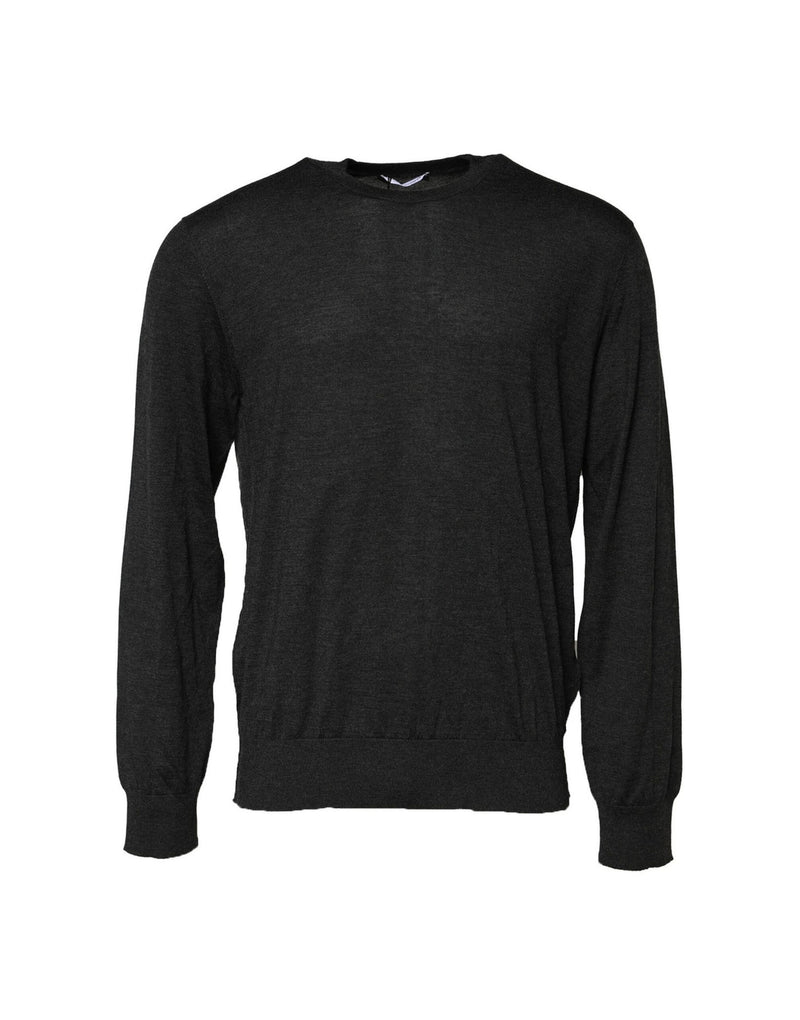 Dolce &amp; Gabbana grijze trui met lange mouwen en ronde hals.