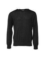 Pull en tricot gris à manches longues et col rond de Dolce &amp; Gabbana