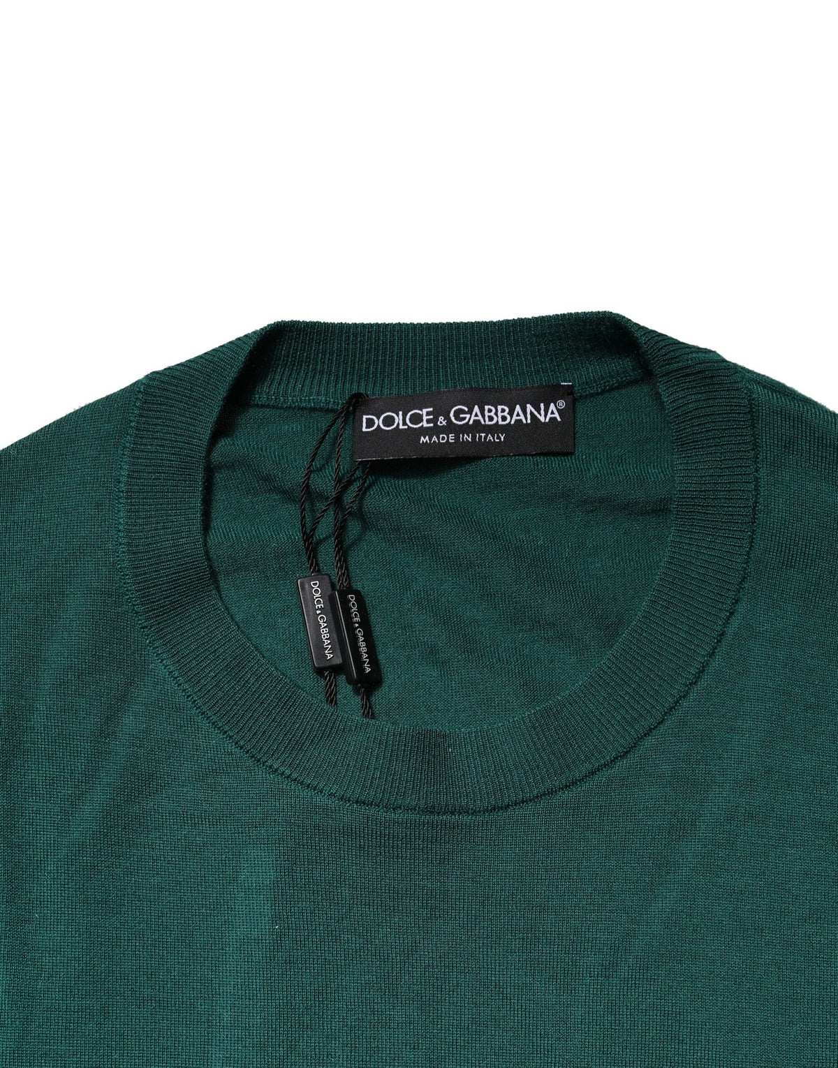Pull en cachemire vert à col rond Dolce &amp; Gabbana