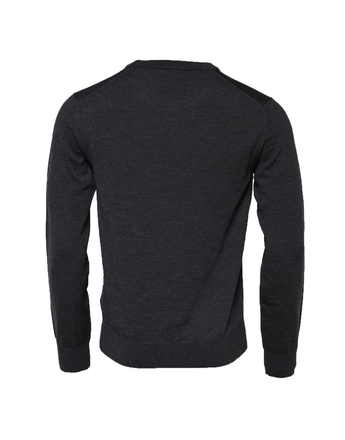 Pull en laine à col rond gris foncé Dolce &amp; Gabbana