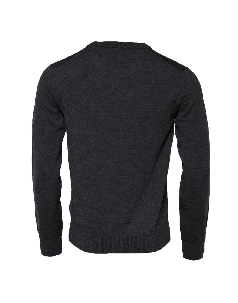 Dolce &amp; Gabbana donkergrijze wollen crewneck trui/sweater