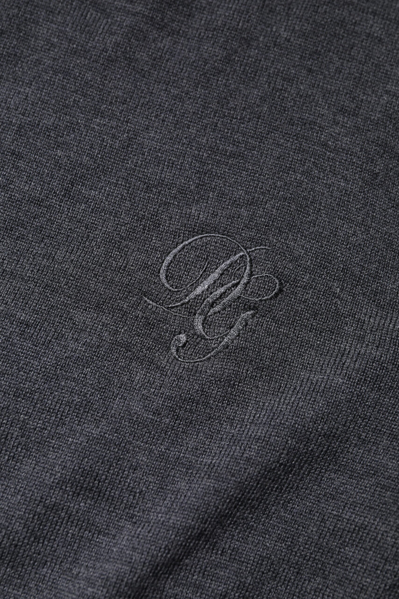 Dolce &amp; Gabbana donkergrijze wollen crewneck trui/sweater