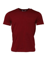 T-shirt à manches courtes pour homme Dolce &amp; Gabbana, col rond, rouge foncé.