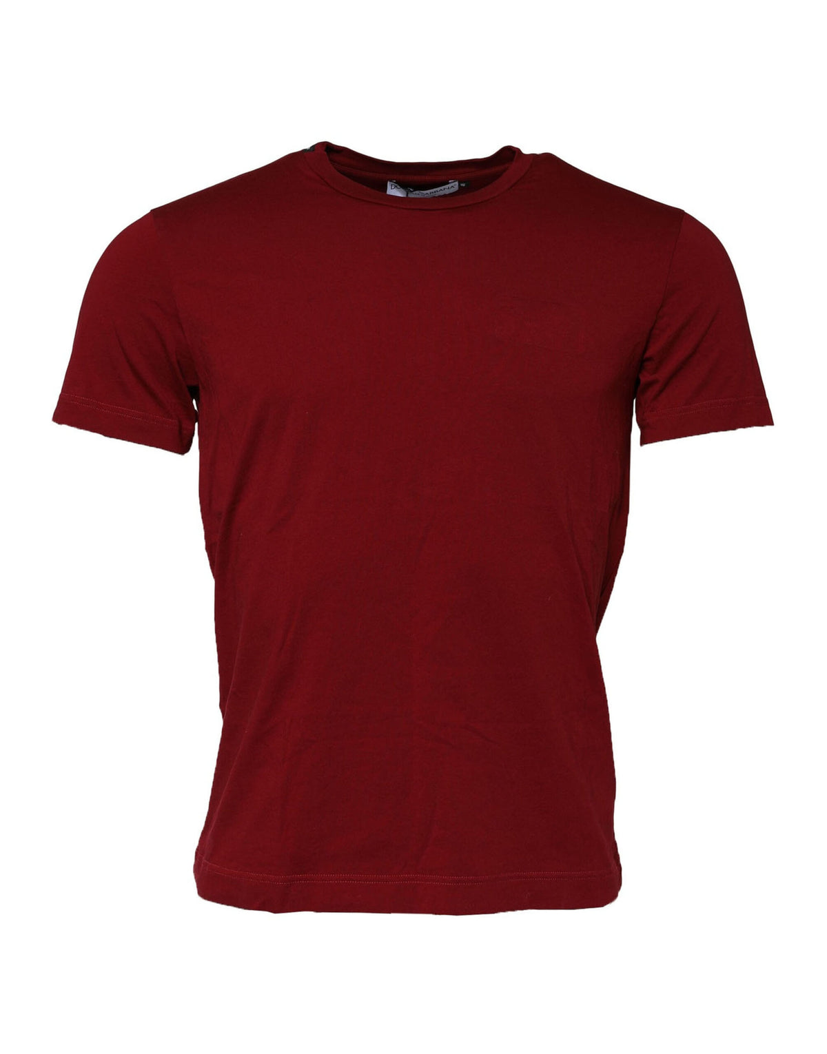 T-shirt à manches courtes pour homme Dolce &amp; Gabbana, col rond, rouge foncé.