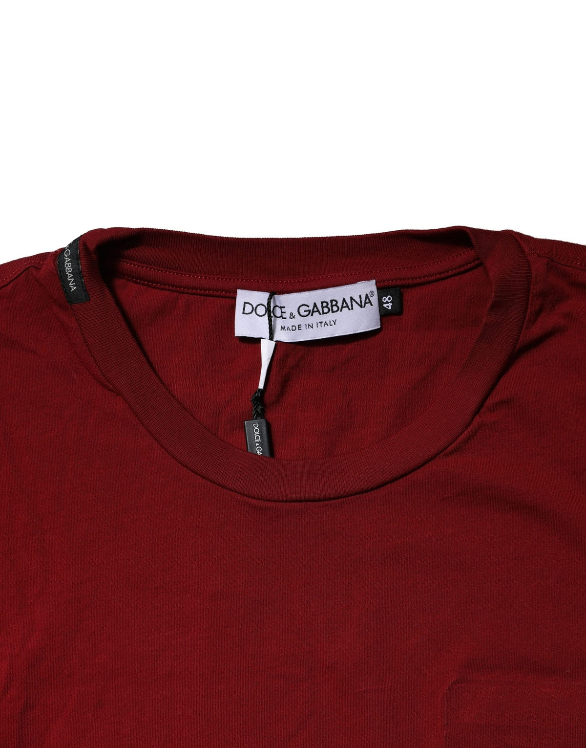 T-shirt à manches courtes pour homme Dolce &amp; Gabbana, col rond, rouge foncé.