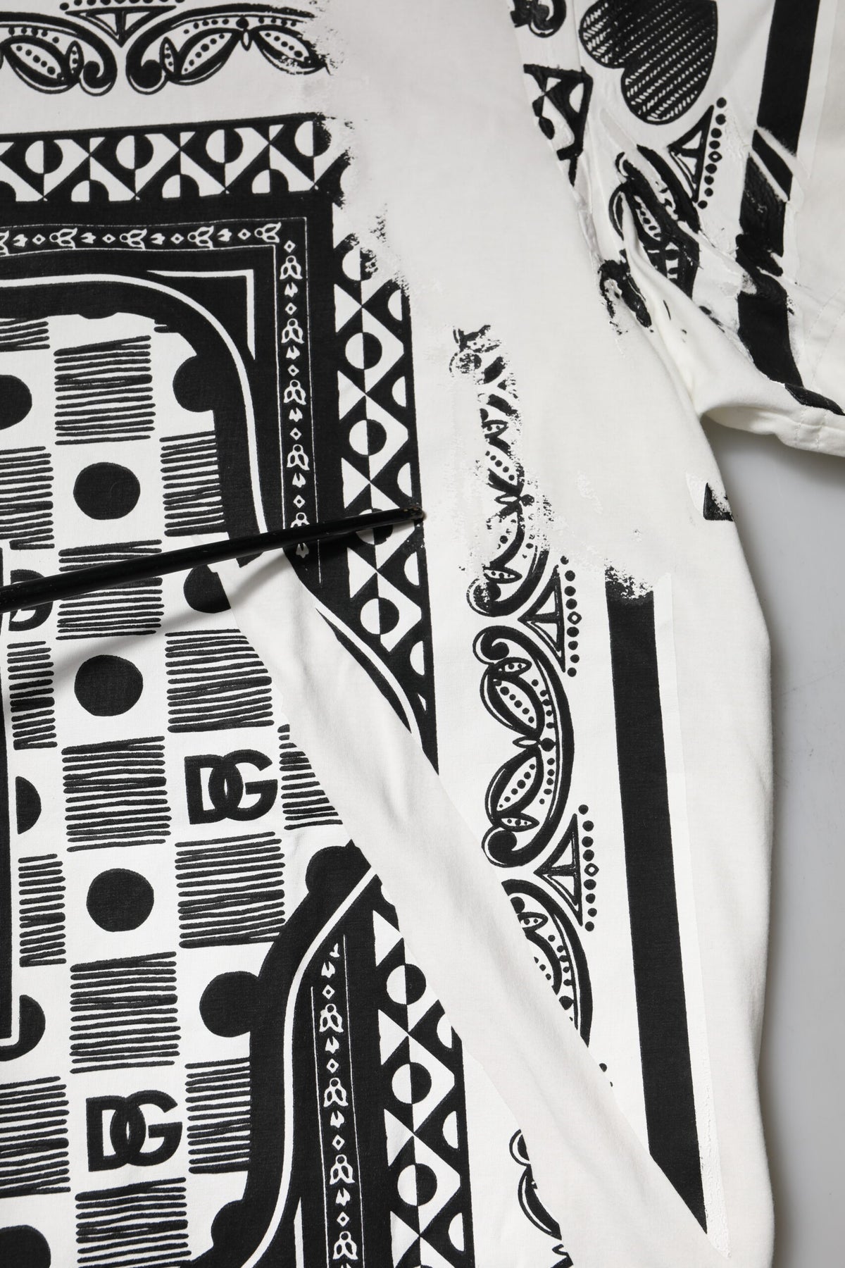 T-shirt à col rond en coton blanc avec bandana de Dolce &amp; Gabbana pour homme