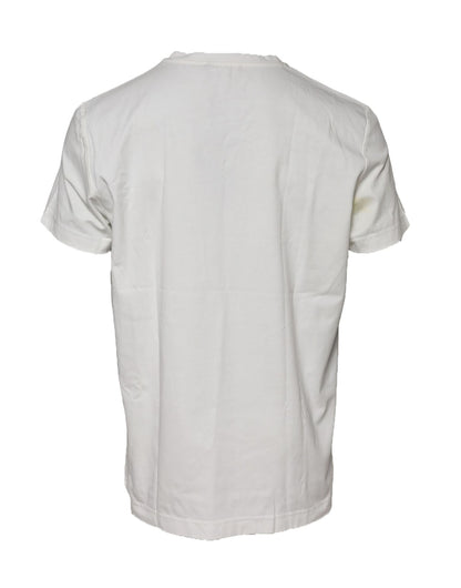 Dolce & Gabbana White Bandana Cotton Men Crew Neck T-shirt