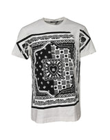 T-shirt à manches courtes à col rond et motif bandana blanc de Dolce &amp; Gabbana
