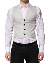 Dolce & Gabbana Gray Wool Dress Formal Waistcoat Vest