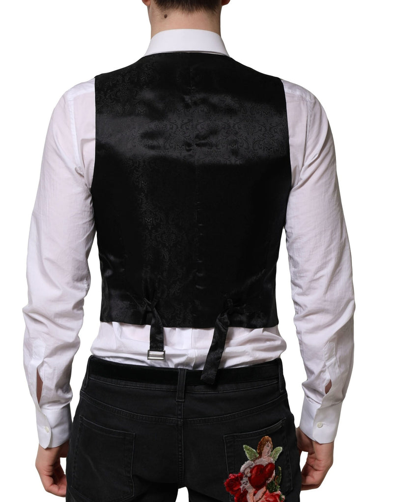 Dolce & Gabbana Gray Wool Dress Formal Waistcoat Vest
