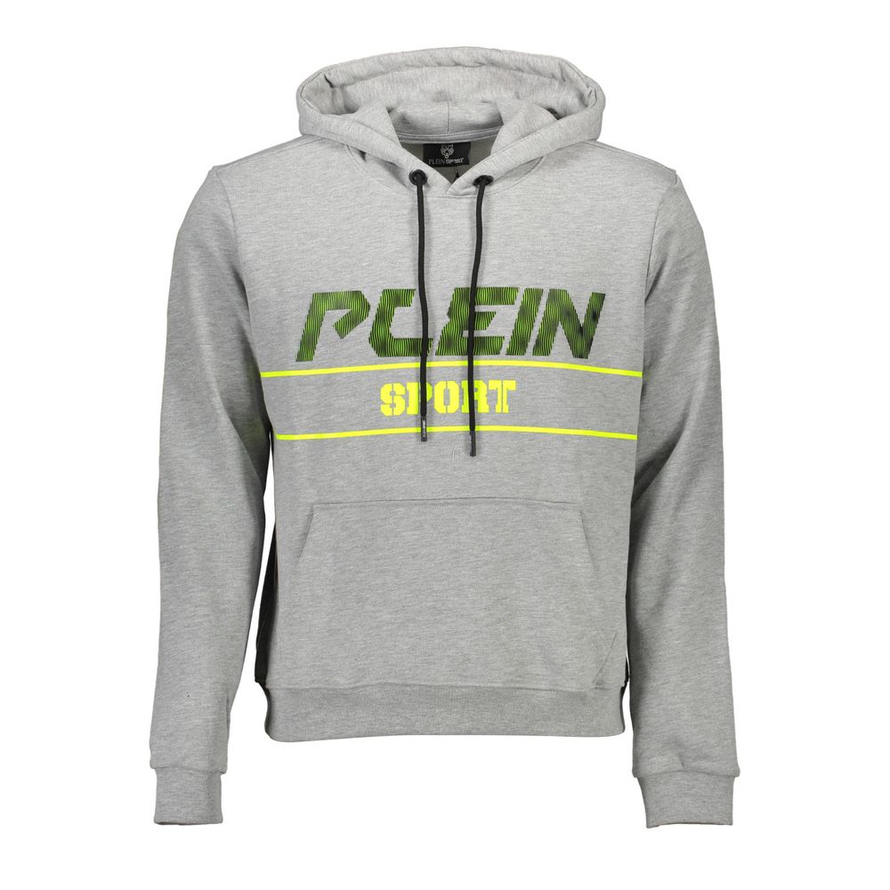 Sweat à capuche gris en coton pour homme Plein Sport